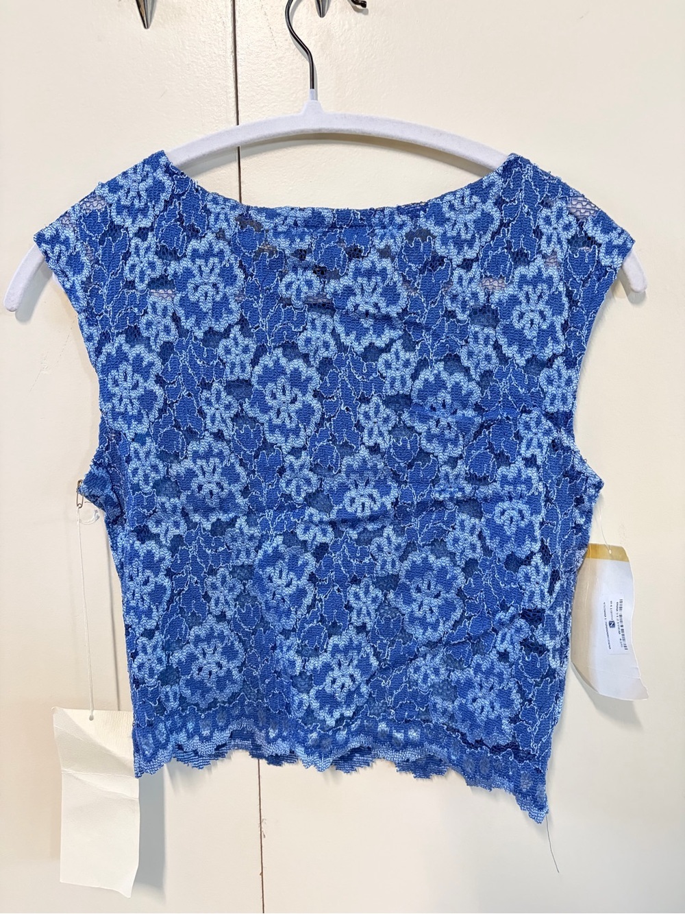 Ann Ferriday Blue Floral Lace Crop Top NWT - Picture 6 of 6